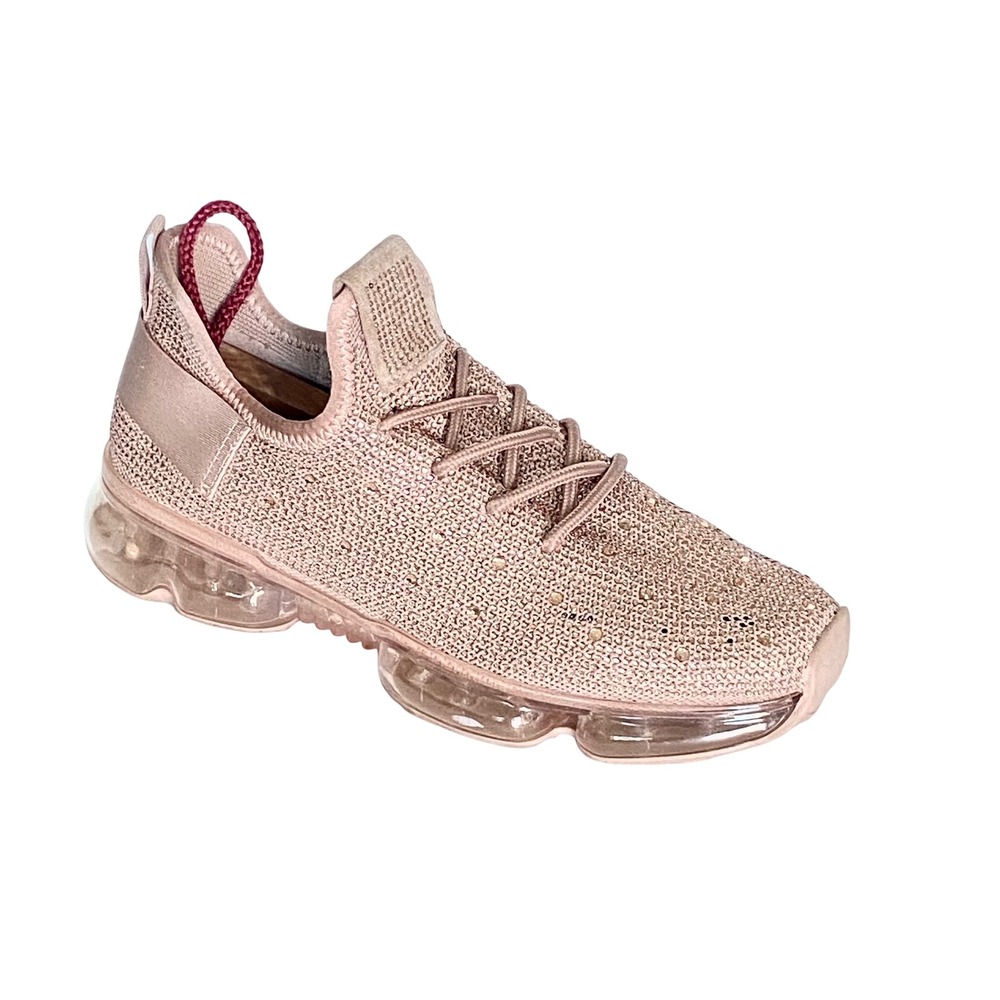 La Sheelah Womens Rhinestone Embellished‎ Bubble Sole Sneakers Rose Gold Size 10